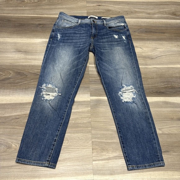 Guess Blue Tom boy Jeans with Vintage Distressing size 28 - Picture 1 of 9